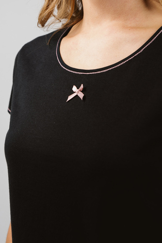 Piżama Damska krótki rękaw, spodenki Bonilla Italian Fashion - druk/czarny