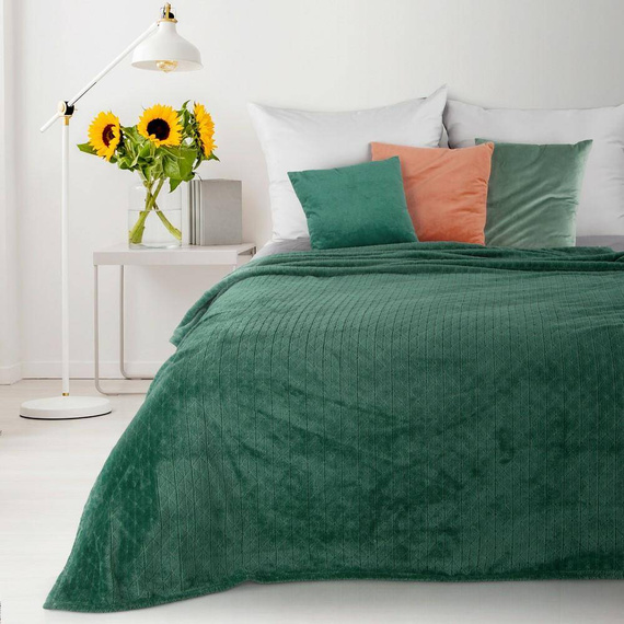 Koc narzuta z mikrofibry Cindy 4 Eurofirany grafitowy