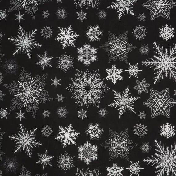 Pościel świąteczna śnieżynki Isla Eurofirany czarny/biały