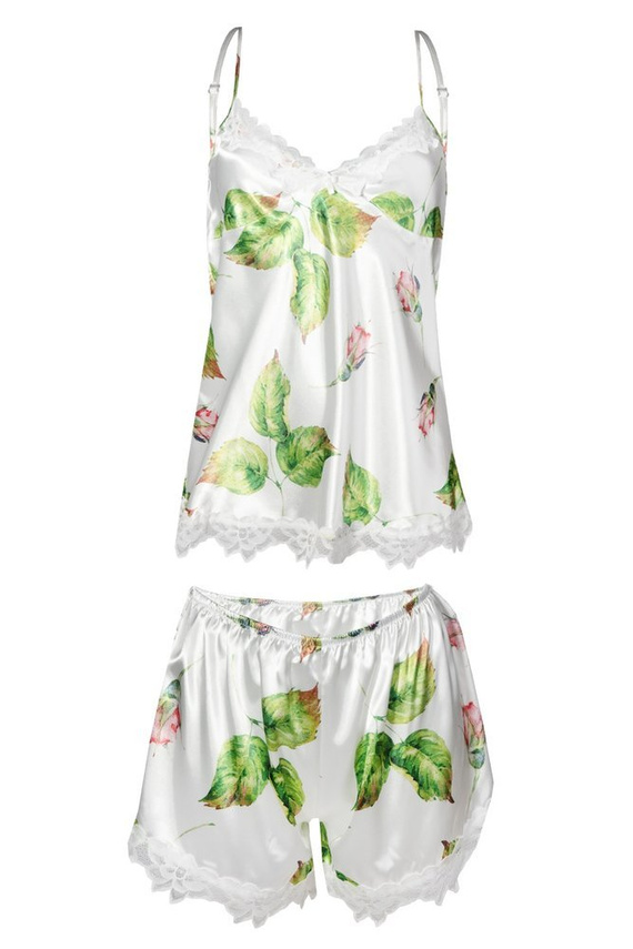 Komplet piżama damska Flowers DKaren -DK-KV ecru