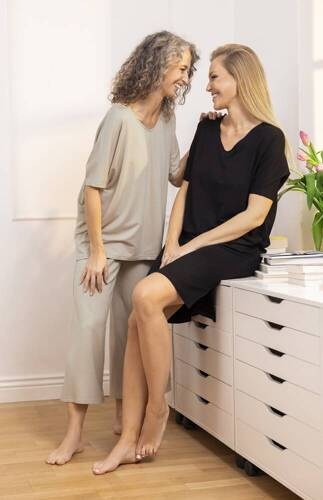 Bluzka z krótkim rękawem Soler Italian Fashion - beżowy