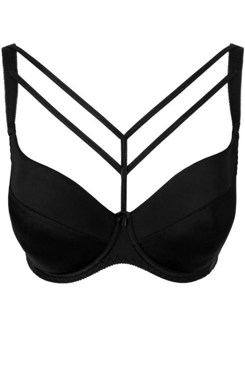 052W Biustonosz usztywniany Stripes Kostar - czarny