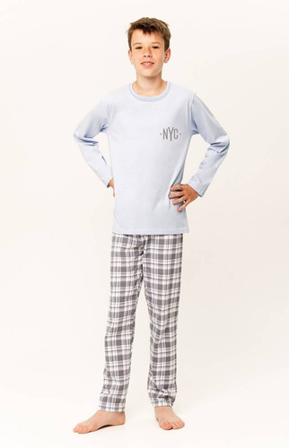 Piżama chłopięca Ollie 3318  Taro - błękitny