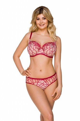 Figi damskie 2201 Lupoline- beżowo-czerwony