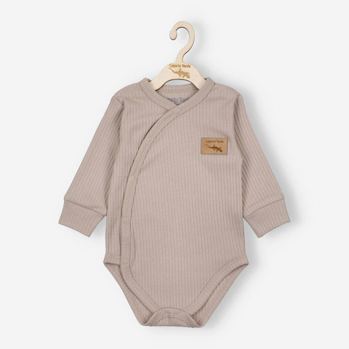 Body rozpinane z dzianiny prążkowej Lagarto Verde - beżowy