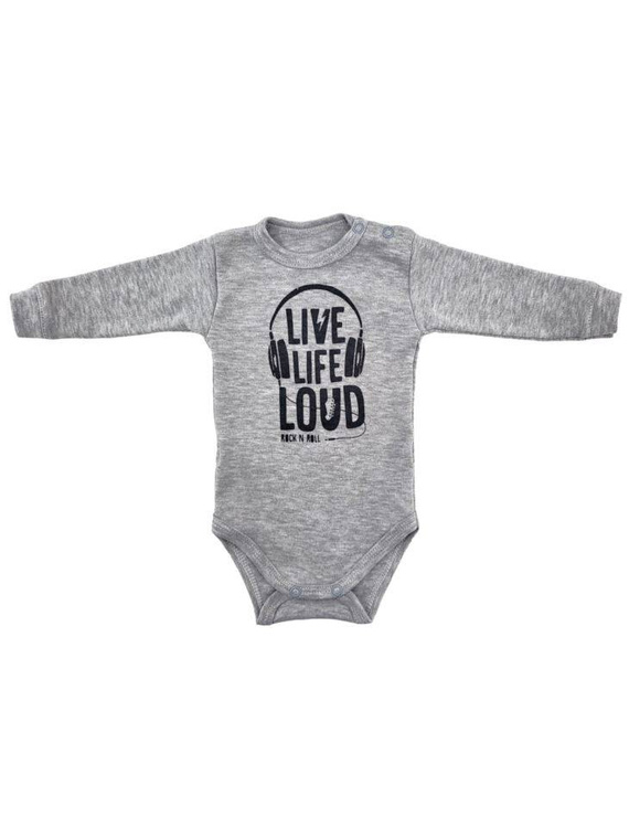 "Music" Body z długim rękawem Terjan - szary