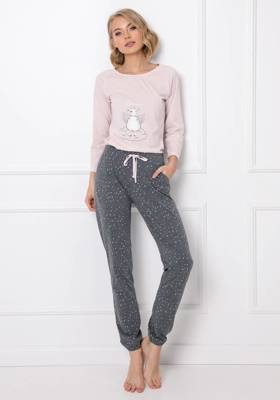 Piżama damska Debbie Long Aruelle - pink/grey