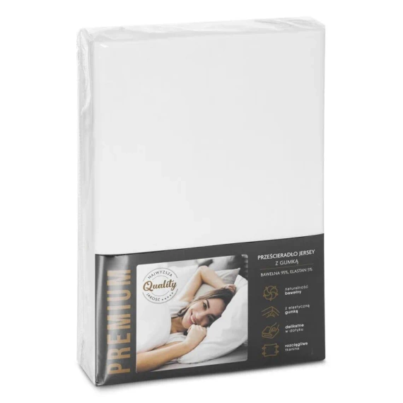 Jersey prześcieradło na wysoki materac Eurofirany kremowy