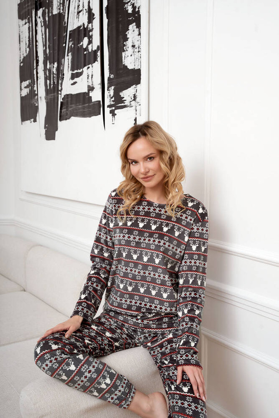 Polarowy Komplet Damski Islandia Italian Fashion - druk grafitowy