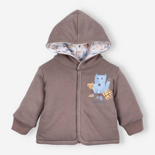 Kurtka niemowlęca  z bawełny organicznej Skarby Jesieni Nini brązowy