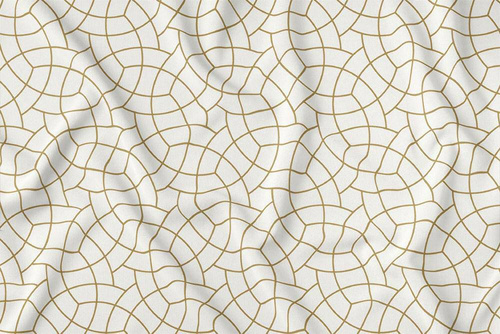 Obrus dekoracyjny 4137 A Panama 98 Detexpol złoty geometryczny