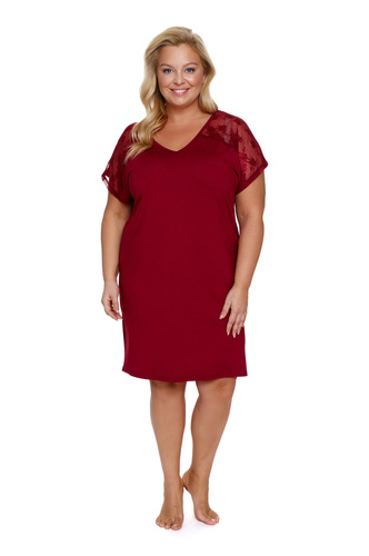 Koszula Nocna Plus Size 7260 Doctor Nap - burgundy red