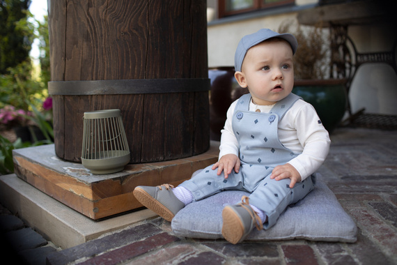 Ogrodniczki niemowlęce Charlie Pinokio - niebieski