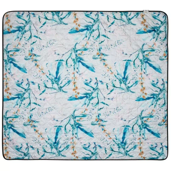 Koc piknikowy Kwiaty Eurofirany turkusowy