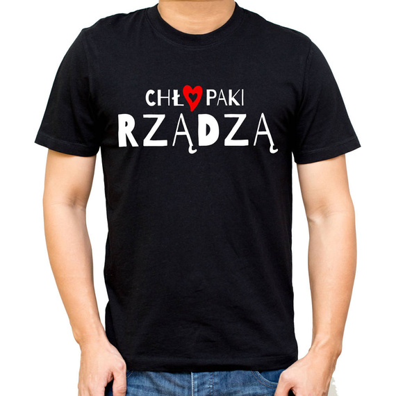 Koszulka męska "CHŁOPAKI RZĄDZĄ" Moocha biały