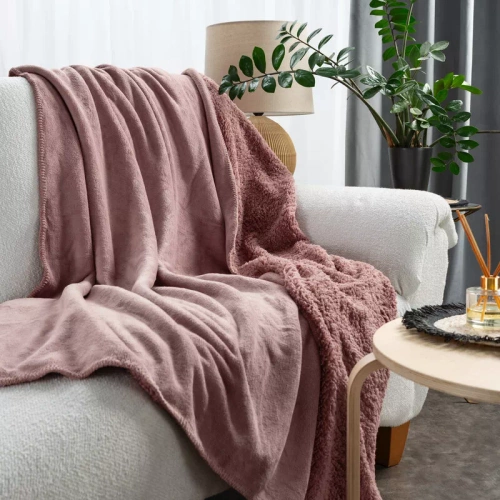 Koc dwustronny narzuta Tedy Eurofirany różowy