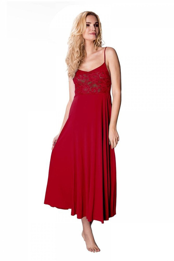 Koszula nocna damska 6081 Queen Mewa burgundowy