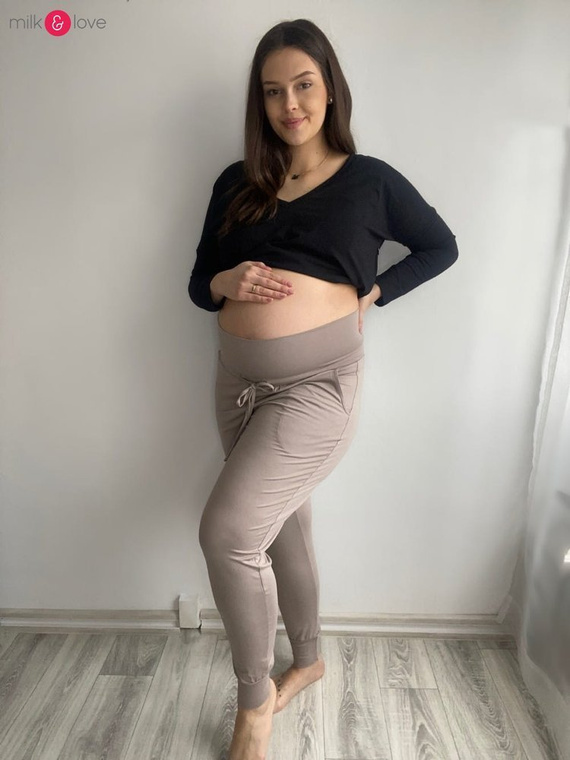 Joggersy spodnie ciążowe Milk&Love beżowy