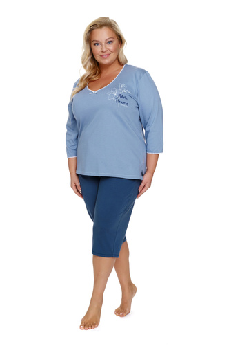 Piżama Damska Plus Size 7262 Doctor Nap - sky blue