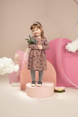 Sukienka z długim rękawem Happiness Pinokio - ciemny róż/druk