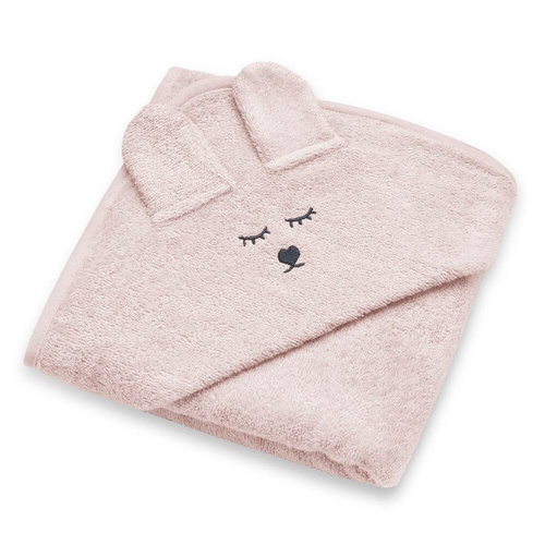 Niemowlęce okrycie kąpielowe z uszami Yosoy - pudrowy róż