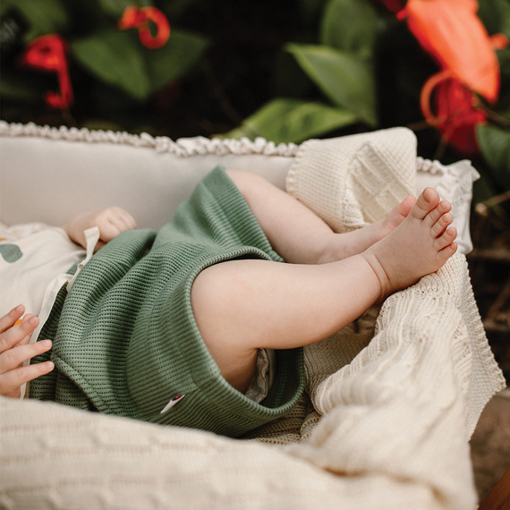 Szorty waflowe Pearfect Eevi- zielone