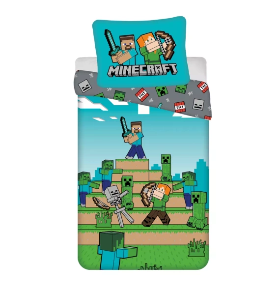 Minecraft „We Got This” Jerry Fabrics – pościel dziecięca bawełniana 140x200 cm, dwustronna