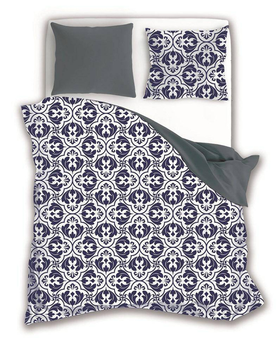 Pościel bawełniana Glamour 006 Fashion 2 ornamenty Faro granatowy