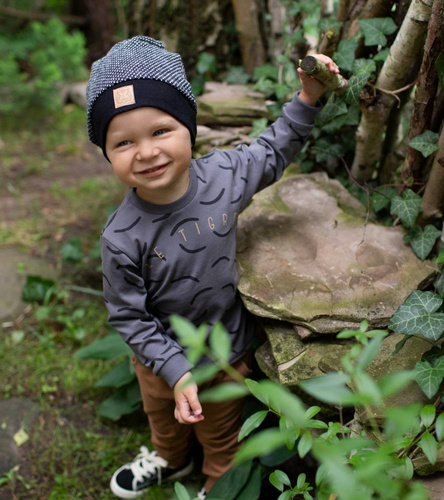 Bluzka z długim rękawem Le Tigre Pinokio - grafit druk 