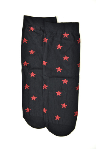 Christmas Chill – świąteczne skarpetki damskie w gwiazdki z połyskiem, black