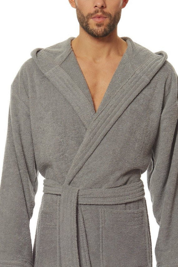 2104 Szlafrok Męski Frotte L&L - grafit