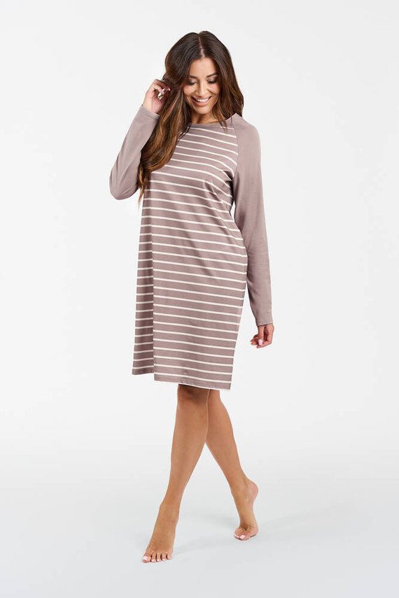 Koszula nocna damska Oda Italian Fashion - druk cappuccino