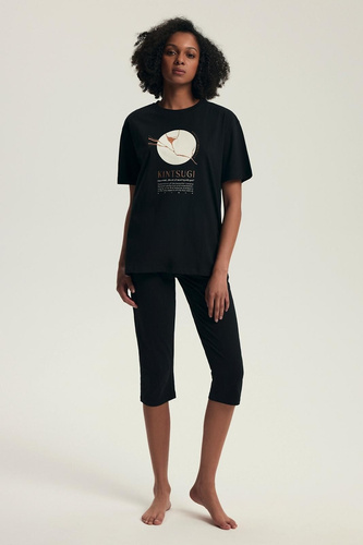 Dairoku 43728 – piżama damska bawełniana, krótki rękaw, spodnie rybaczki