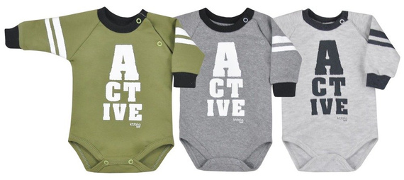 Body niemowlęce "ACTIVE" Koala jasno szare