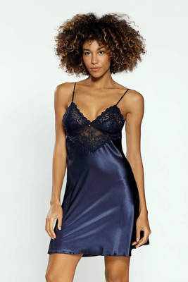 Alice Halka satynowa koszulka damska DKaren - granatowa