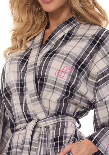 Krótki Szlafrok Damski 2474 Roxy L&L -grafitowy