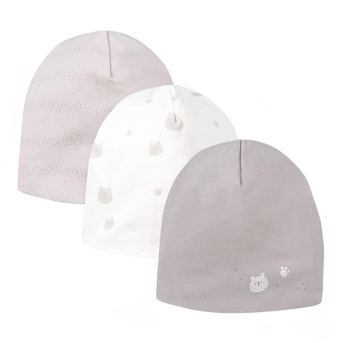 3 pak Czapki niemowlęce Petite Eevi -  miś