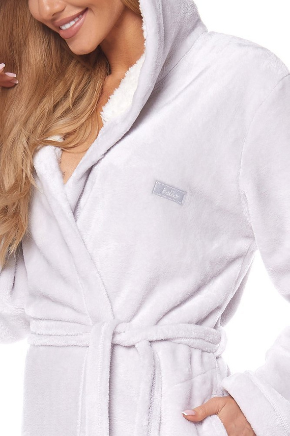 Krótki Szlafrok Damski 2125 Ole L&L - perła