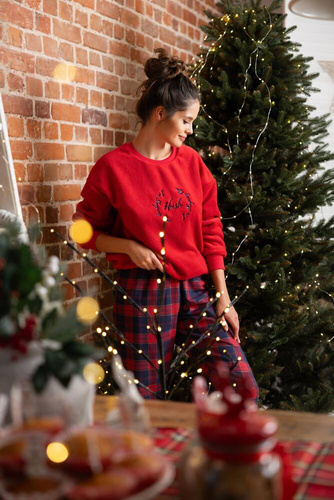 Piżama damska Cordelia Sensis -granatowy-czerwony