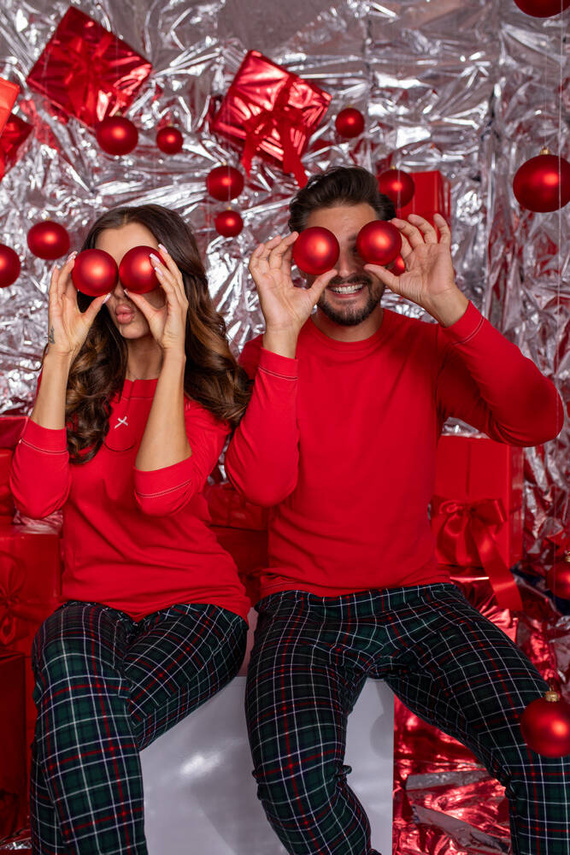 Piżama Męska długi rękaw, długie spodnie Fogo talian Fashion - czerwony/druk