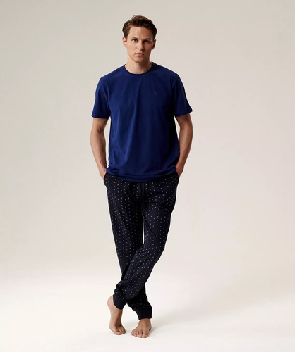 Atlantic NMP-388 Piżama męska – bawełna, T-shirt z krótkim rękawem