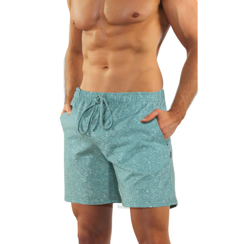 Bawełniana piżama męska, krótki rękaw i spodenki 2693/02 Sesto Senso - miętowy