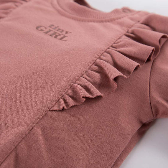 Bluza z falbanką Daisy Eevi - ciemny róż