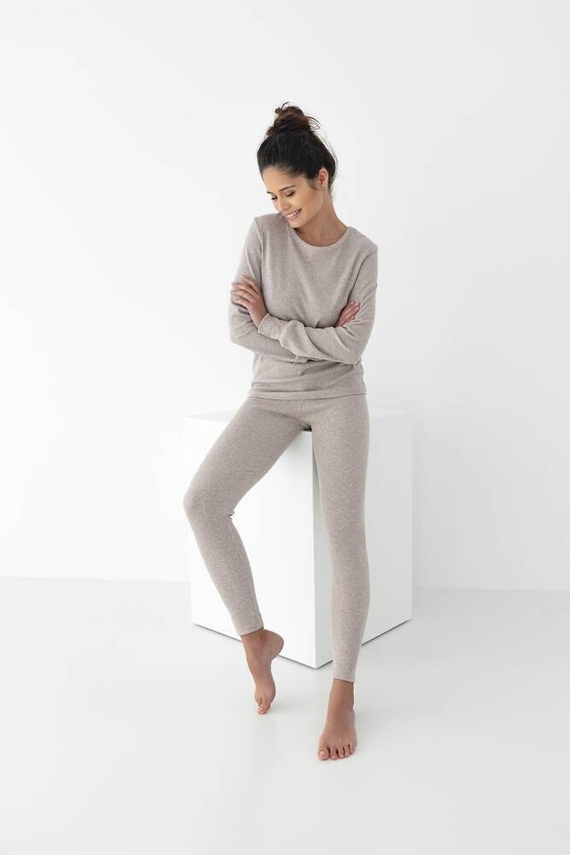 Piżama damska Mabel Sensis -beżowy melanż