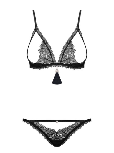 Komplet 2-częściowy Romanesa set Obsessive czarny