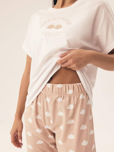 Piżama Damska 42646 Nubes Henderson - beżowy