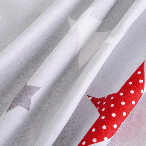 Pościel flanelowa świąteczna 31508/1 gwiazdki drzewa Darymex szary 