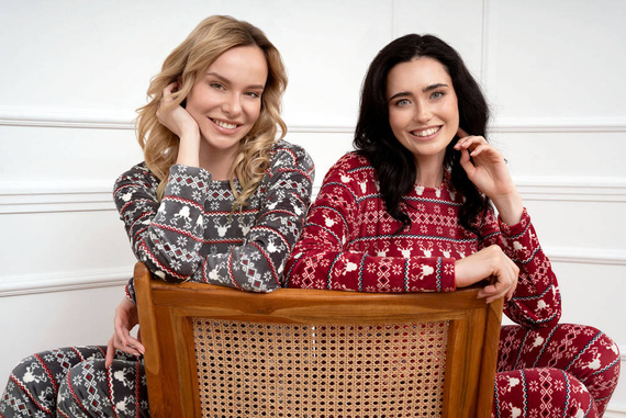 Polarowy Komplet Damski Islandia Italian Fashion - druk bordowy