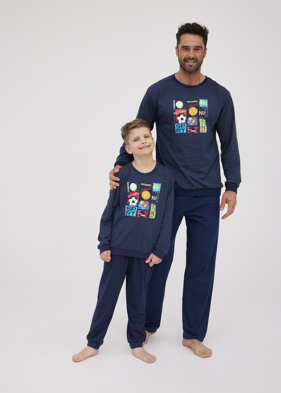 Piżama chłopięca 478/159 268/159 Winner Cornette granatowy