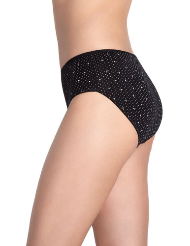 Figi damskie Lama L-122 BI-65 – bawełniane bikini z kokardką, 3 sztuki w opakowaniu